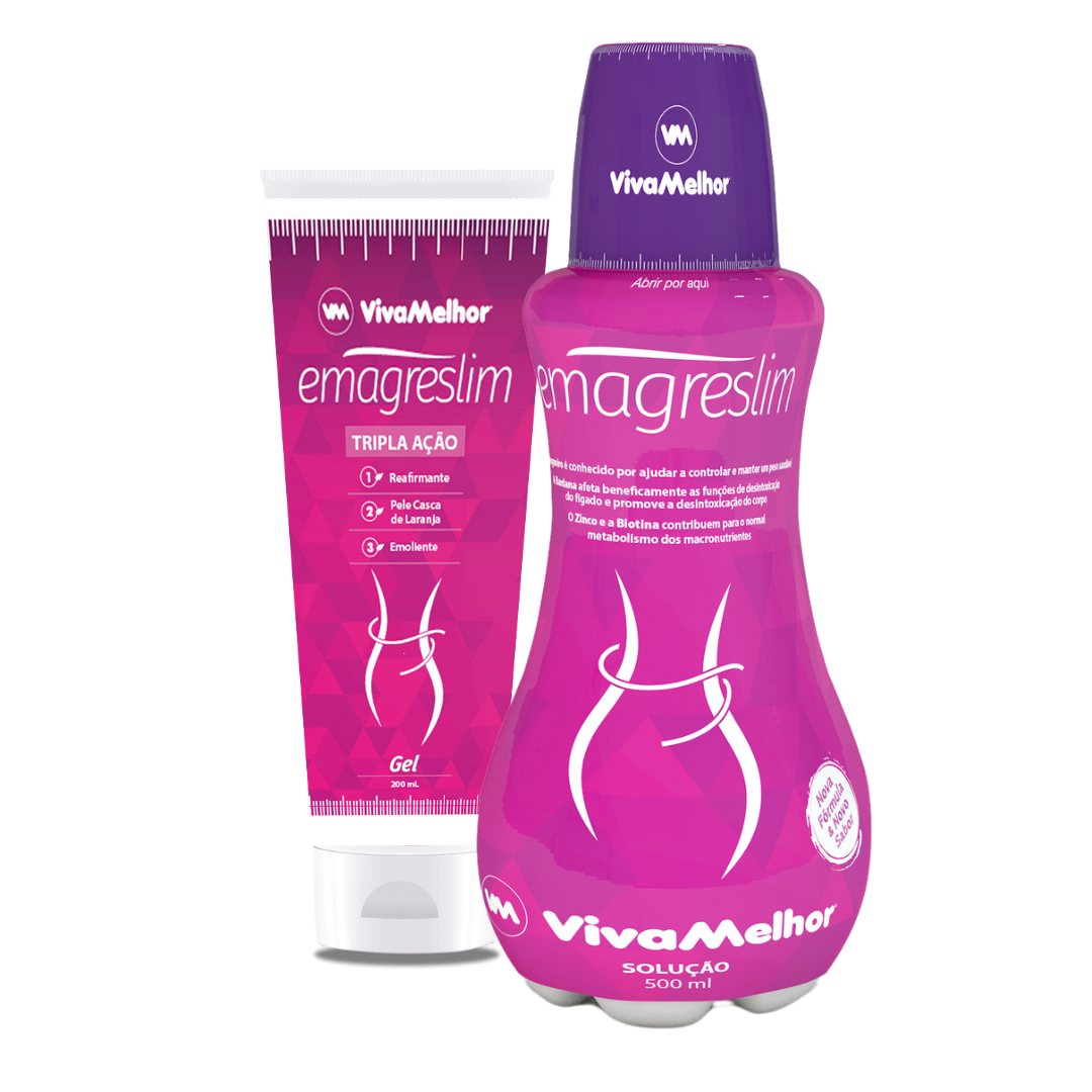 Kit Drenante Emagreslim + Gel Redutor Tripla Ação - Acelera a eliminação de gorduras