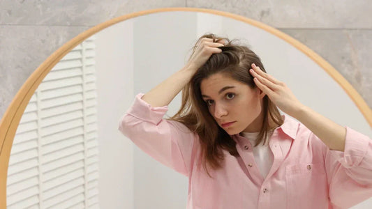 Mulher com queda de cabelo