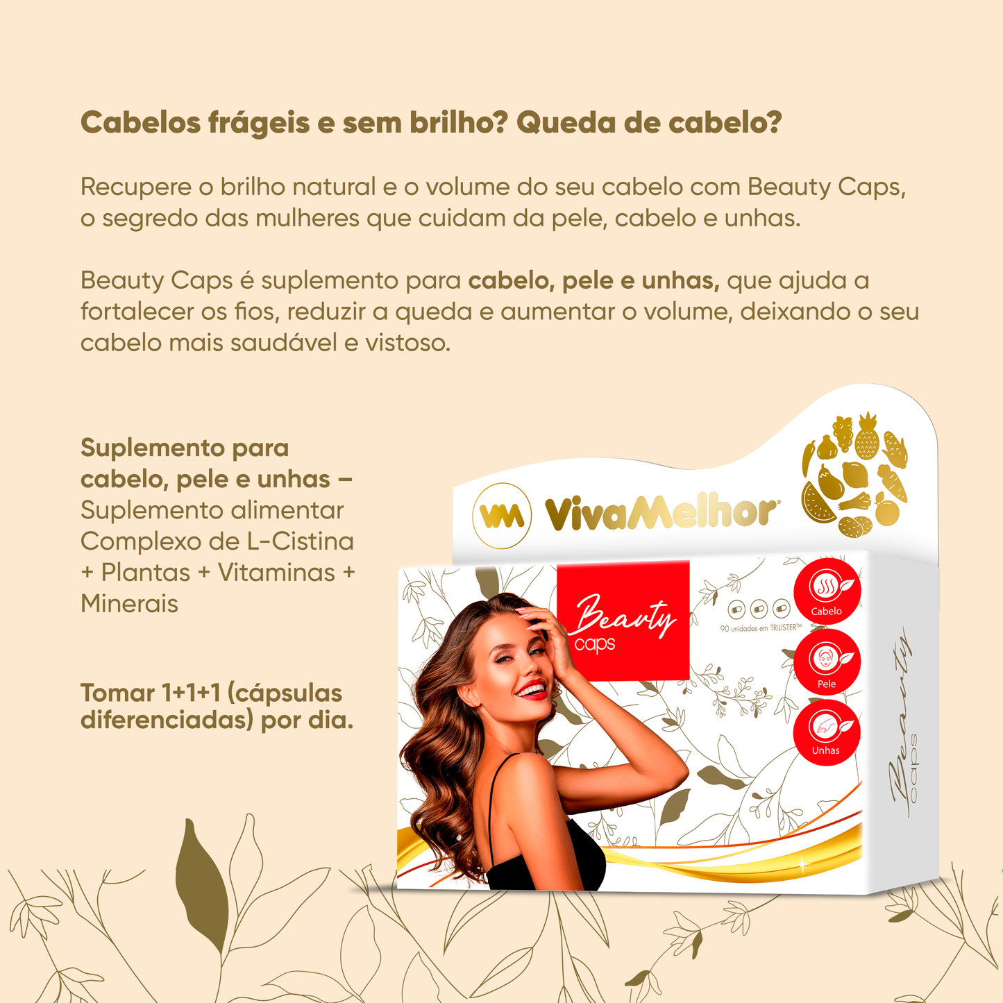 Beauty Caps _ Suplemento para Cabelo, Pele e Unhas