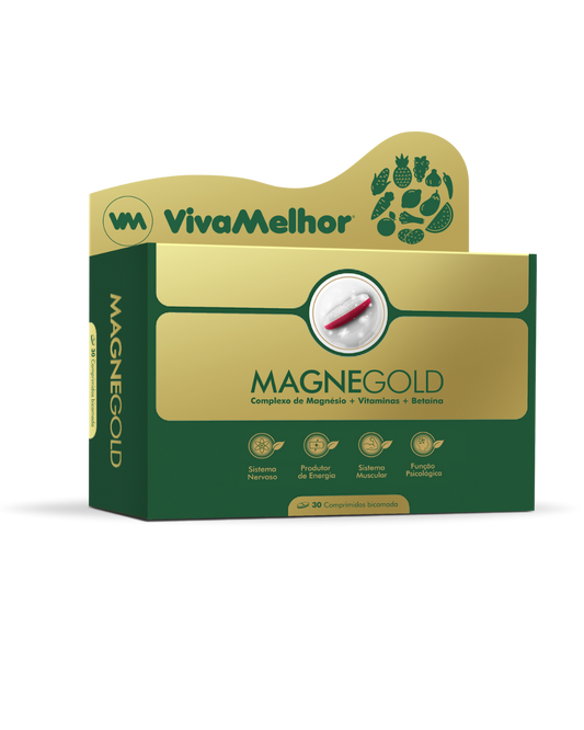 MAGNEGOLD - Complexo de Magnésio + Vitaminas + Betaína